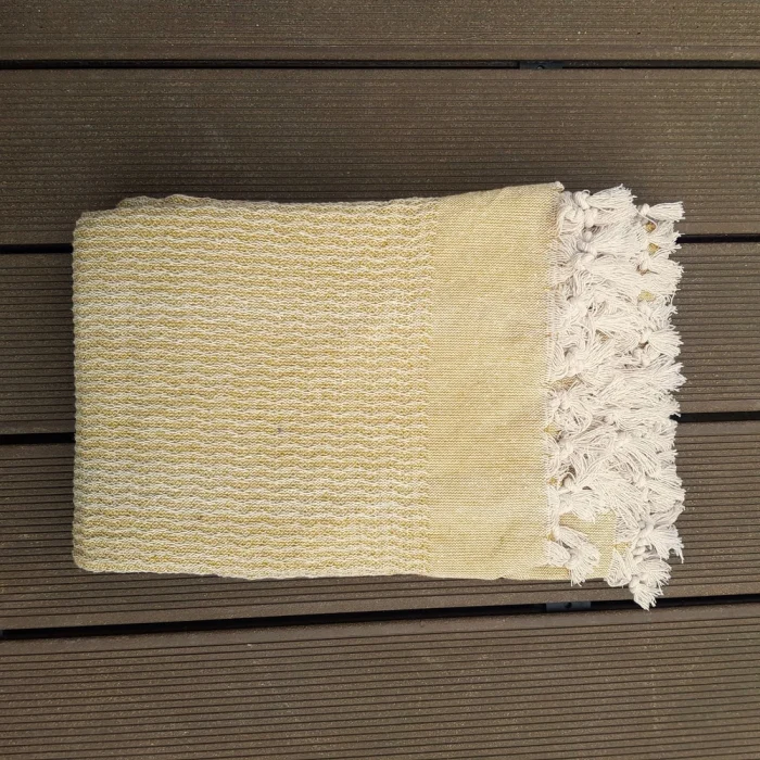 Cuvertura Old Fashion pentru pat dublu, dimensiunea 200x220 cm, 100% bumbac, cu ciucuri - 04 - imagine 3