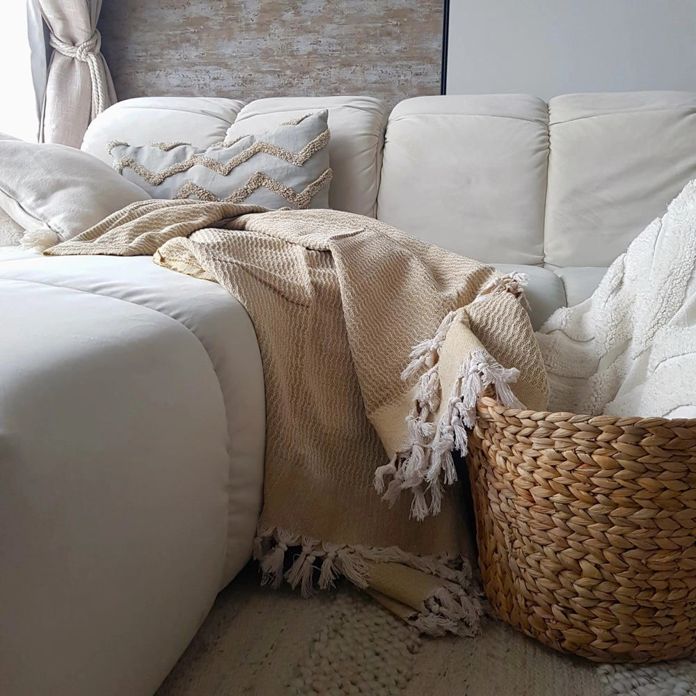 pled-astoria-home-deco-bumbac-tesut-bicolor-7.webp Cuvertura Old Fashion pentru pat dublu, dimensiunea 200x220 cm, 100% bumbac, cu ciucuri - 04 - imagine 1