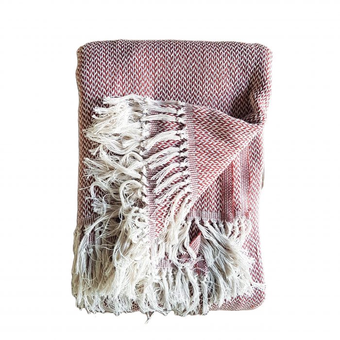 Cuvertura Old Fashion pentru pat dublu, dimensiunea 220x240 cm, 100% bumbac, ceramic cu ciucuri - 21 - imagine 4