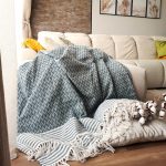 Cuvertura Old Fashion pentru pat dublu, dimensiunea 220x240 cm, 100% bumbac, zig-zag, verde cu ciucuri - 20