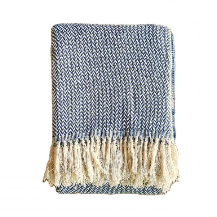 Cuvertura Old Fashion pentru pat dublu, dimensiunea 220x240 cm, 100% bumbac, verde cu ciucuri - 17 - imagine 4