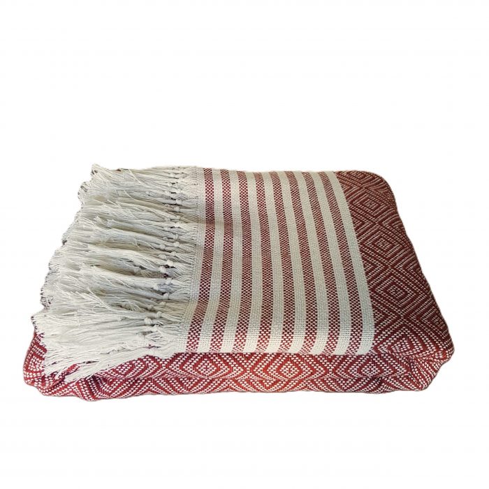 Cuvertura Old Fashion pentru pat dublu, dimensiunea 220x240 cm, 100% bumbac, ceramic cu ciucuri - 13 - imagine 3