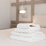 Pachet prosoape Best Cotton Hotel - Greek Border Jacquard - 100% bumbac, alb, mixt - 2 buc 70x140 cm; 2 buc 50x90 cm; 2 buc 50x70 cm si 2 buc 30x50 cm