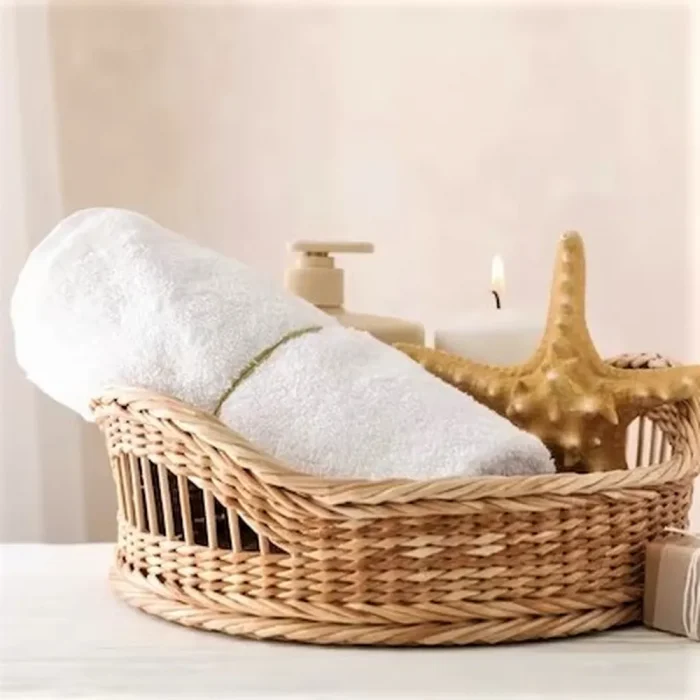 Prosop jacquard - Best Cotton Hotel, fara model - 30x50 cm - 100% bumbac, 450 g, alb - imagine 2