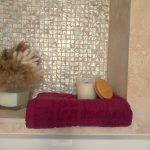 Prosop baie Greek Border Jacquard - 100% Bumbac, 500g/mp, bordo - imagine 7