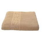 Prosop baie Greek Border Jacquard - 100% Bumbac, 500g/mp, cappuccino - imagine 5