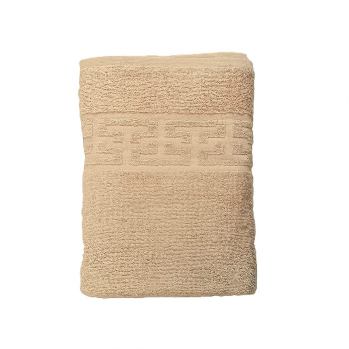 Prosop baie Greek Border Jacquard - 100% Bumbac, 500g/mp, cappuccino - imagine 3