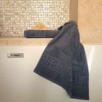 Prosop baie Greek Border Jacquard - 100% Bumbac, 500g/mp, gri antracit - imagine 8