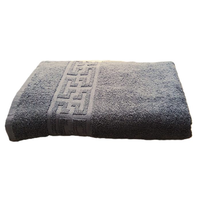 Prosop baie Greek Border Jacquard - 100% Bumbac, 500g/mp, gri antracit - imagine 6