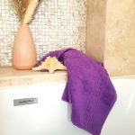 Prosop baie Greek Border Jacquard - 100% Bumbac, 500g/mp, mov - imagine 3