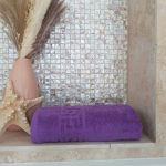 Prosop baie Greek Border Jacquard - 100% Bumbac, 500g/mp, mov - imagine 2