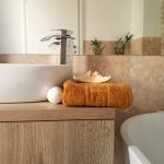 Prosop baie Greek Border Jacquard - 100% Bumbac, 500g/mp, mustar - imagine 6