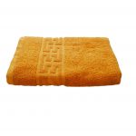 Prosop baie Greek Border Jacquard - 100% Bumbac, 500g/mp, mustar