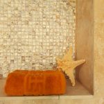 Prosop baie Greek Border Jacquard - 100% Bumbac, 500g/mp, mustar - imagine 3