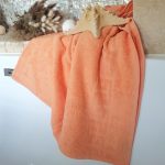 Prosop baie Greek Border Jacquard - 100% Bumbac, 500g/mp, orange - imagine 4