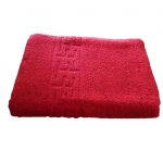 Prosop baie Greek Border Jacquard - 100% Bumbac, 500g/mp, rosu - imagine 4