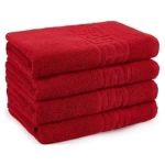 Prosop baie Greek Border Jacquard - 100% Bumbac, 500g/mp, rosu