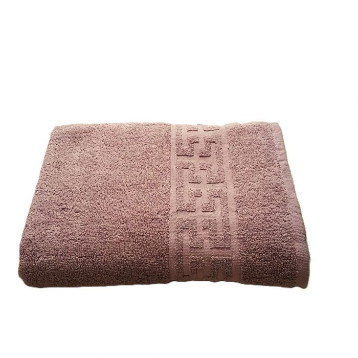 Prosop baie Greek Border Jacquard - 100% Bumbac, 500g/mp, roz ars - imagine 5