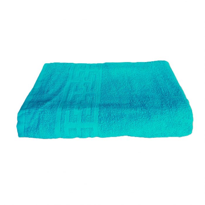 Prosop baie Greek Border Jacquard - 100% Bumbac, 500g/mp, turquoise - imagine 5