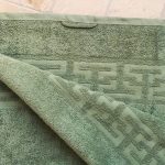 Prosop baie Greek Border Jacquard - 100% Bumbac, 500g/mp, verde-olive - imagine 7