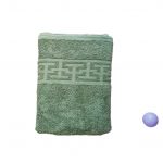 Prosop baie Greek Border Jacquard - 100% Bumbac, 500g/mp, verde-olive - imagine 5