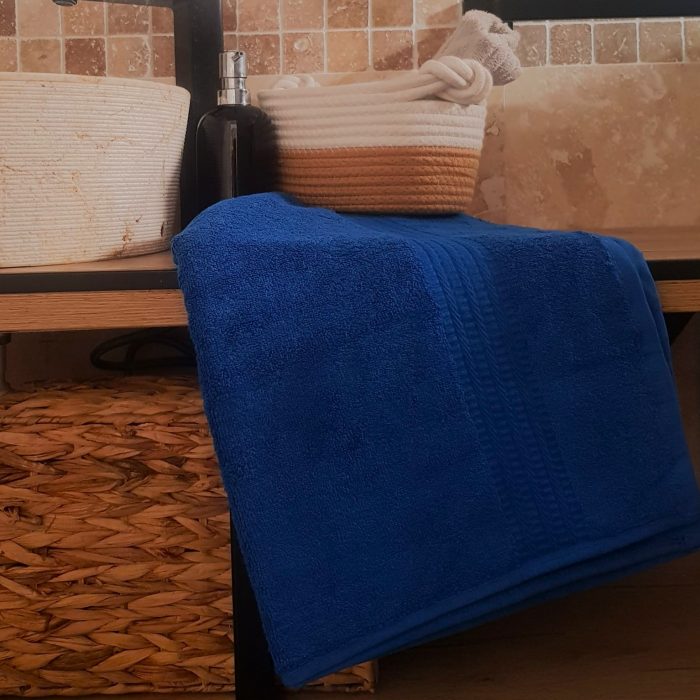 Prosop baie Rise Jacquard - 100% Bumbac, 500g/mp, albastru - imagine 3