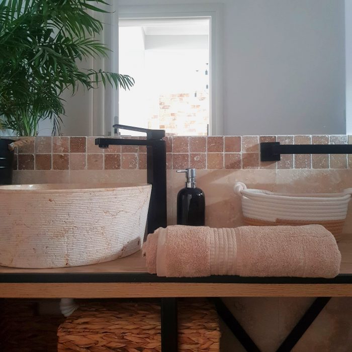 Prosop baie Rise Jacquard - 100% Bumbac, 500g/mp, bej - imagine 3