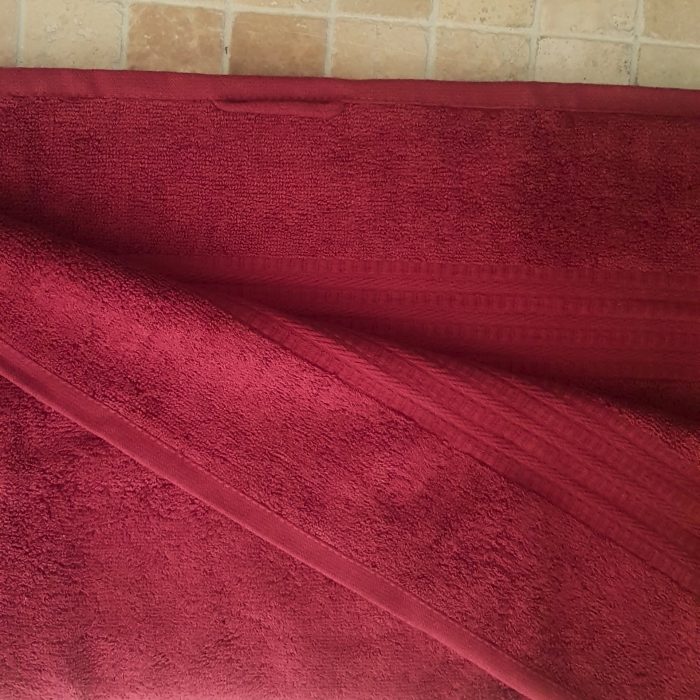 Prosop baie Rise Jacquard - 100% Bumbac, 500g/mp, bordo - imagine 5