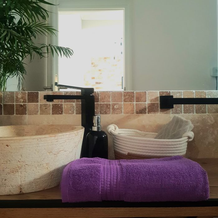 Prosop baie Rise Jacquard - 100% Bumbac, 500g/mp, mov - imagine 3