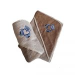 Prosop baie pentru bebelus, 70x70 cm, 100% bumbac, decor brodat pe gluga 26