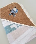 Prosop baie pentru bebelus, 70x70 cm, 100% bumbac, cu gluga 29 la - imagine 5