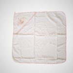 Prosop baie pentru bebelus, 80x80 cm, 100% bumbac, broderie decor catelusi - imagine 3