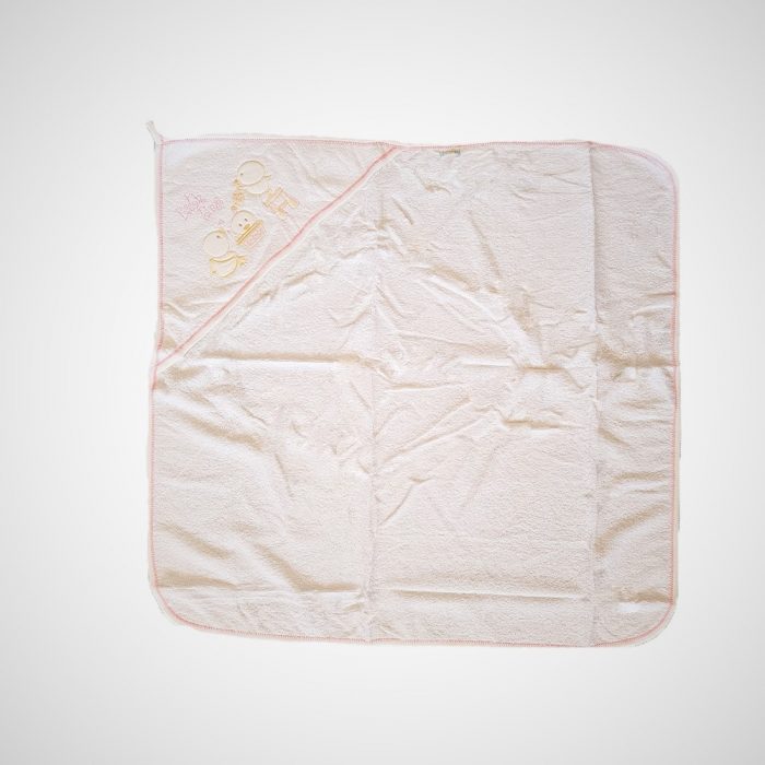 Prosop baie pentru bebelus, 80x80 cm, 100% bumbac, broderie puisori - imagine 5