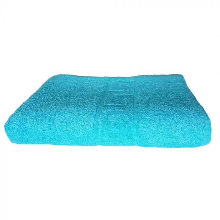 Prosop Best Cotton Greek Border color - 70% Bumbac, 30% poliester, 450g/mp , tourquoise - imagine 3