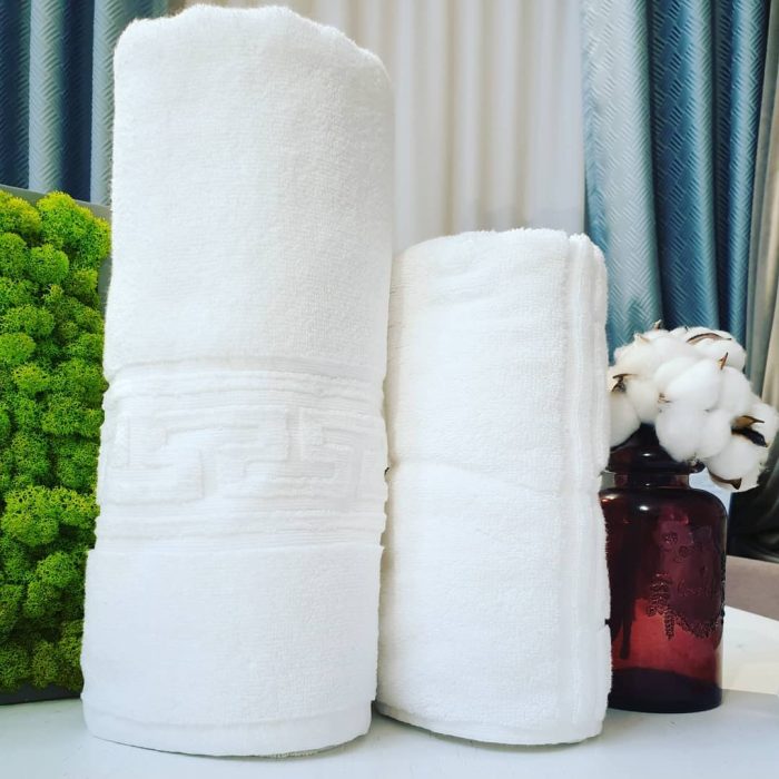 Prosop Best Cotton Hotel - Greek Border, 100% Bumbac, 30x50 cm, pentru maini, alb, 500g/mp - imagine 3