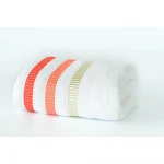 Prosop Best Cotton - Pastel Ingie, 100% Bumbac, alb cu decor orange
