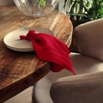 Servete de masa Best Cotton - 24x38 cm, Damasc Saten Deco cu dungi de 1 cm, 100% bumbac, rosu - 6 bucati - imagine 3