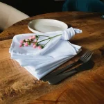 Servete de masa Best Cotton - 24x38 cm, Damasc Saten Deco cu dungi de 1 cm, 100% bumbac, alb - 10 bucati - imagine 7