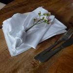 Servete de masa Best Cotton - 24x38 cm, Damasc Saten Deco cu dungi de 1 cm, 100% bumbac, alb - 10 bucati - imagine 4