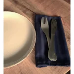 Servete de masa Best Cotton - 24x38 cm, Damasc Saten Deco cu dungi de 1 cm, 100% bumbac, bleumarin - 6 bucati - imagine 3