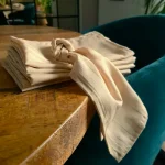 Servete de masa Best Cotton - 24x38 cm, Damasc Saten Deco cu dungi de 1 cm, 100% bumbac, cappuccino - 6 bucati - imagine 3