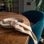 Servete de masa Best Cotton - 24x38 cm, Damasc Saten Deco cu dungi de 1 cm, 100% bumbac, cappuccino - 6 bucati - imagine 4