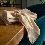 Servete de masa Best Cotton - 24x38 cm, Damasc Saten Deco cu dungi de 1 cm, 100% bumbac, cappuccino - 6 bucati