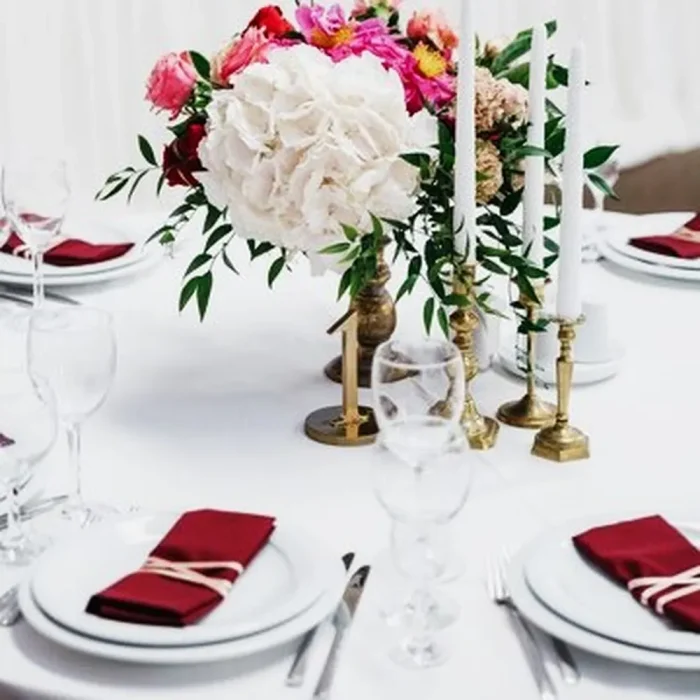 Fata de masa Best Cotton - rotunda cu diametrul 240 cm, 100% bumbac, Damasc Saten DeLux, alb - imagine 3