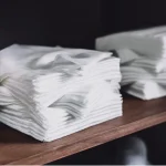 Pachet 10 servete de masa Best Cotton Hotel 35x35 cm, 100% bumbac, Damasc cu latime dungi 1 cm, alb - imagine 4