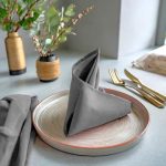 10 Servetele masa Best Cotton Hotel, 100% bumbac, Ranforce, dimensiunea 35x45 cm, gri light