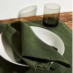 Servete de masa Best Cotton - 35x35 cm, olandina texturata, 100% bumbac, verde brad - 10 buc - imagine 2