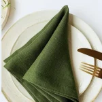 Servete de masa Best Cotton - 35x35 cm, olandina texturata, 100% bumbac, verde brad - 10 buc - imagine 4