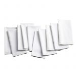 Fata de masa alba Best Cotton Hotel - Damasc cu latime dungi 2.5 cm, 100 % bumbac, 150x240 cm cu 6 servetele, 35x35 cm, alb - imagine 3