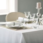 Pachet 10 servete masa Best Cotton Hotel - 45x45 cm, 100% bumbac, Damasc cu latime dungi 2.5 cm, alb - imagine 2